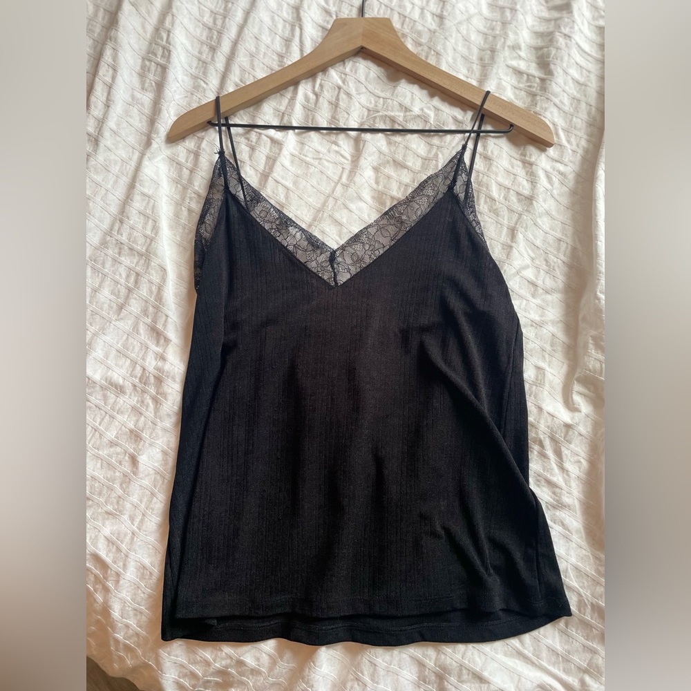 H&M black lace cami/blouse NWOT